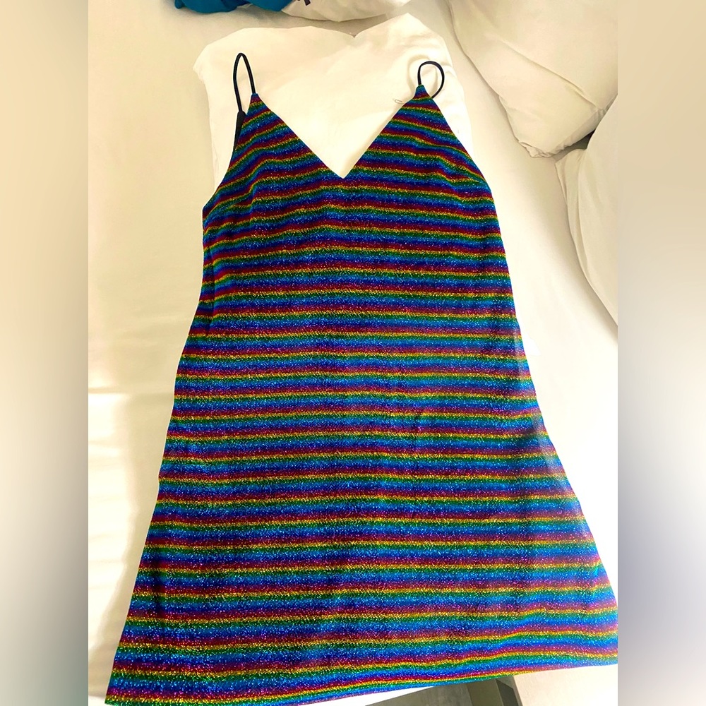 New with tags Sparkly Rainbow color dress/ perfect to bring in the new year in.